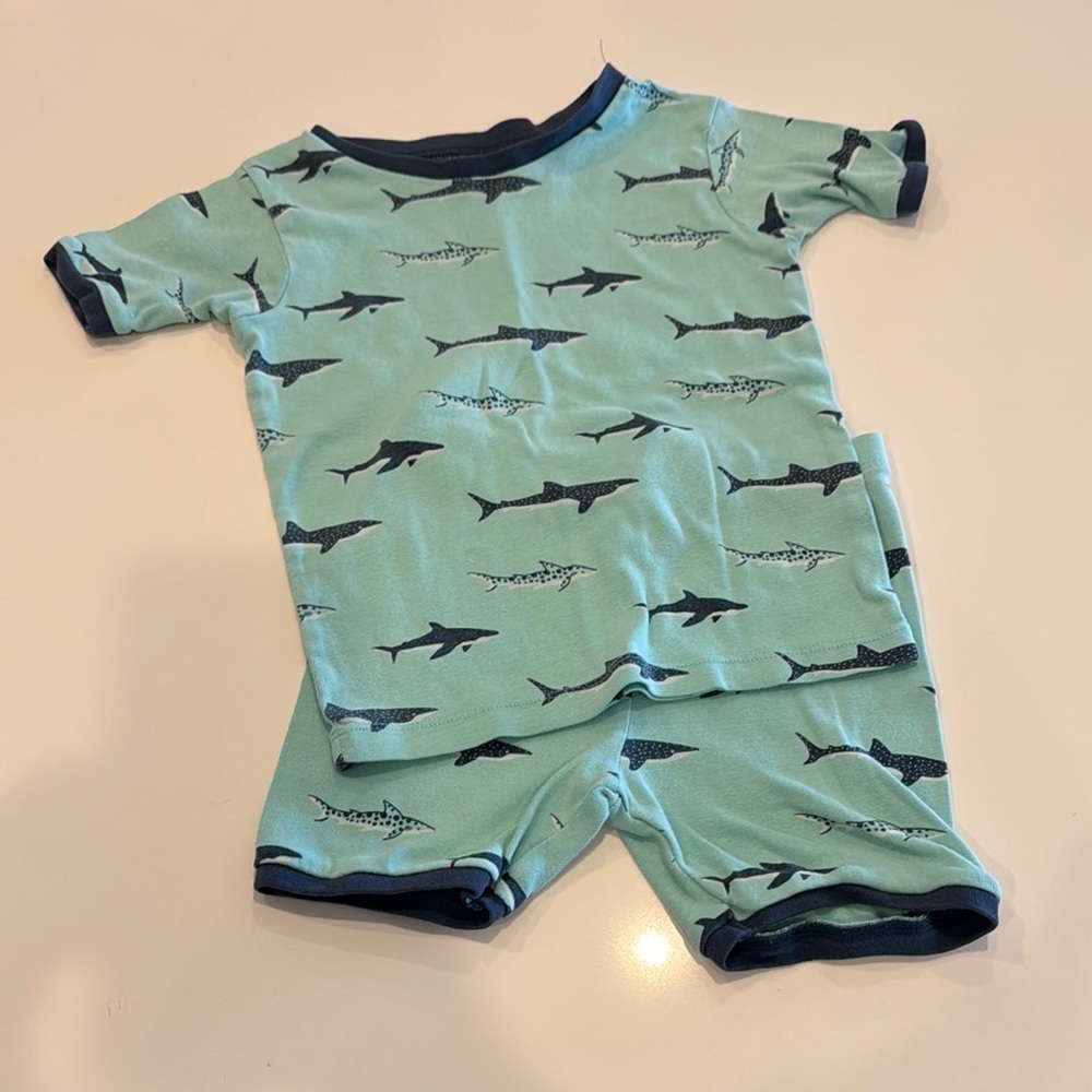 Falls Creek Kids Pajama Set Blue Shark Print